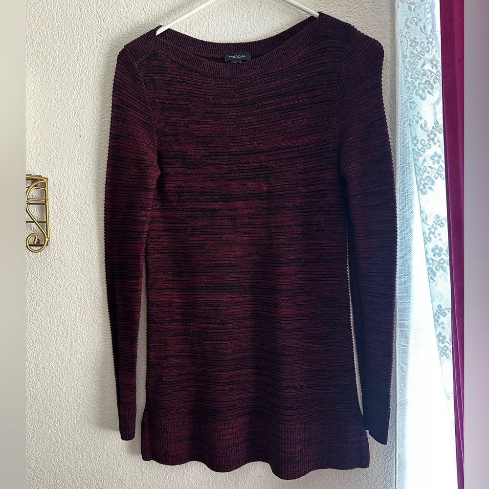 Ann Taylor Burgundy Knit Sweater